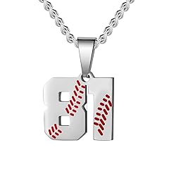 HattiDoris Baseball Number Necklace for Men 00-99