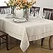 Fennco Styles Handmade Hemstitch Design Natural Tablecloth. One Piece (65