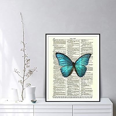 Lzsd 1 Poster Blue Butterfly Watercolor Animal Wall Art Canvas