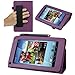 BIRUGEAR Purple SlimBook Leather HandStrap Folio Stand Case with Stylus for Hisense Sero 7 LT (Lite) - 7'' Android Tablet