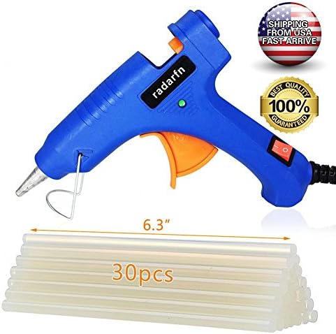 Mini Hot Glue Gun Kit with 30 PCS Glue Gun Sticks,Rapid Heating Technology Holding Stand Hot Glue Gun for DIY Arts (20 Watt)