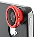 Neewer 3 in 1 Camera Lens Kit (Fish Eye Lens, Wide Angle + Micro Lens) for Apple iPhone 4 4S(Red 3 in 1 Lens Kit for 4s)