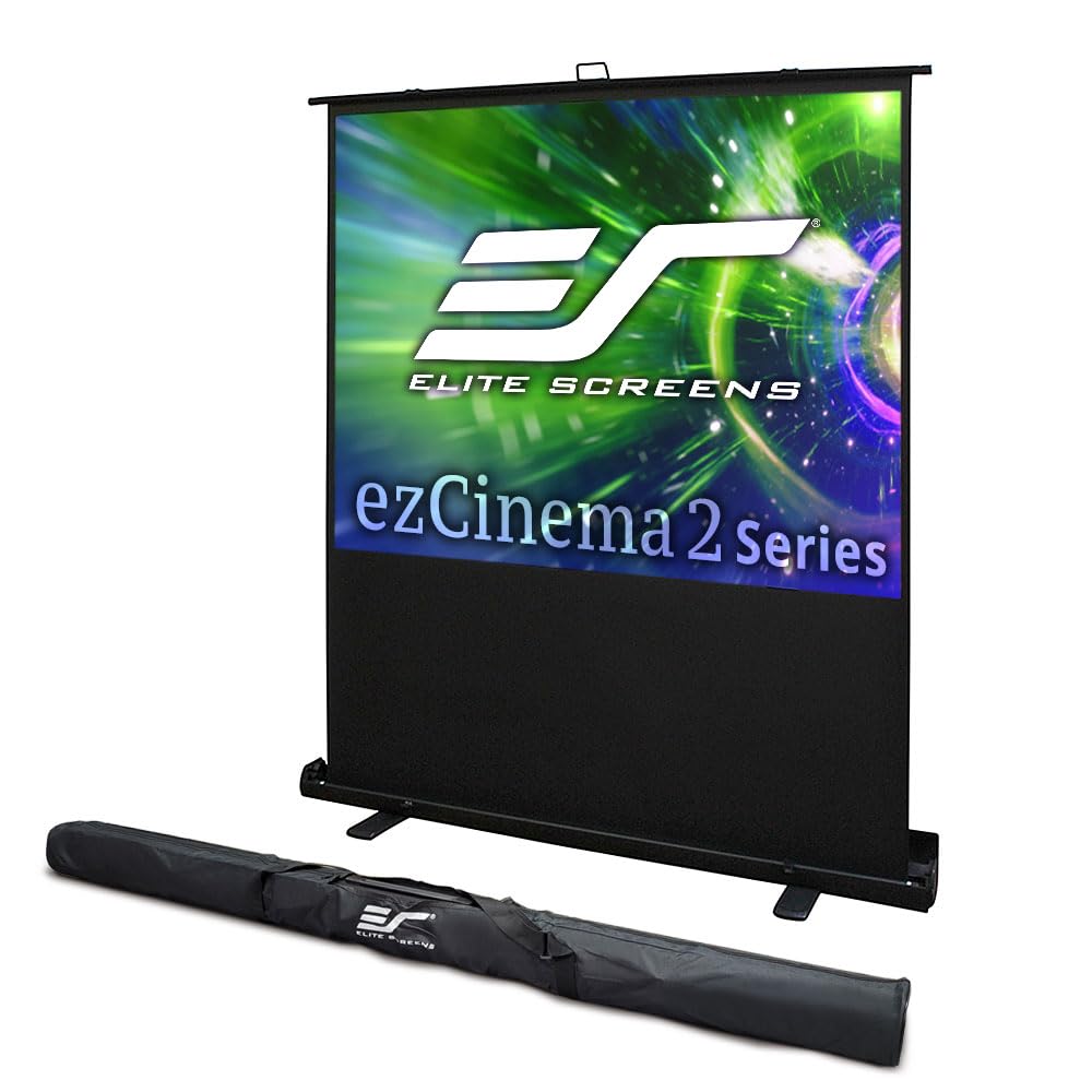 Photo 1 of Elite Screens ezCinema 2 Projector Screen, 105-inch 4:3 Portable Manual Floor Pull Up w/ Scissor Backed Church Office Front Projection Carrying Bag, US Based Company 2-YEAR WARRANTY, F105XWV2