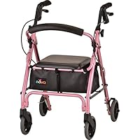 NOVA GetGo Petite Rollator Walker (Petite & Narrow Size), Rolling Walker for Height 4