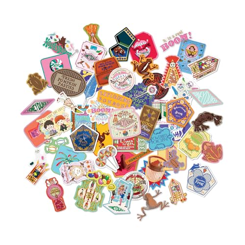 Conquest Journals Harry Potter Honeydukes Vinyl Stickers, Set of Unique Sticker Decals, Waterproof, UV & Scratch Resistant, Great for Gadgets, Officially Licensed (White Vinyl, 60-Pack)