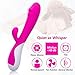 Mixfun Silicone Vibrator 16 Speeds Waterproof Rabbit G-Spot Vibrating Dildo Clitoris Vagina Stimulator Wand Massager Adult Sex Toys for Women (Rose Red)thumb 3