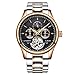 Affute Luxury Men's Automatic Self-Wind Watches with Stainless Steel Band Black Face