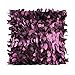 WOMHOPE® 2 Pack - 3D Solid Satin Flower Leaves Square Throw Covers Pillowcase Bed Sofa Couch Cushion Pillowcase Arts Decorative Cover Wedding Throw Pillow Covers (Purple)