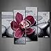 First Wall Art Dark Red Orchid On Cobblestones Burgundy Wall Art Painting Pictures Print On Canvas Flower The Picture for Home Modern Decoration