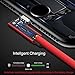Leagway Right Angle Micro USB Cable, Nylon Braided Charger Cable Data Sync & Charging Cord for Samsung Galaxy S7 Edge/S7/S6/S4/S3, Note 5/4/3, HTC, Nokia, Motorola, Huawei, Sony, Android (Black)