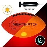 NIGHTMATCH Light Up Football INCL Ball Pump and Spare Batteries - Inside LED Lights up When Kicked - Glow in The Dark Football - Size 6 - Official Size & Weight Night-Light Ball Sports