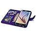 LK 2879905 PU Leather Flip Wallet Case with Card Slots & Stand for Galaxy S6 - Purple