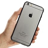 iPhone 6S Plus Case, Totallee Clearback Hybrid, Slim Shock Absorbing TPU Bumper and Clear Thin Hard Transparent Cover for iPhone 6 Plus / 6S Plus (Black)