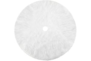 Konsait Christmas Tree Plush Skirt Holiday Tree Ornaments Round Snow White Xmas Tree Skirt Mat Base Cover for Merry Christmas