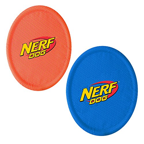 Nerf Dog Nylon Flyer Dog Toy, Frisbee, Lightweight, Durable and Water