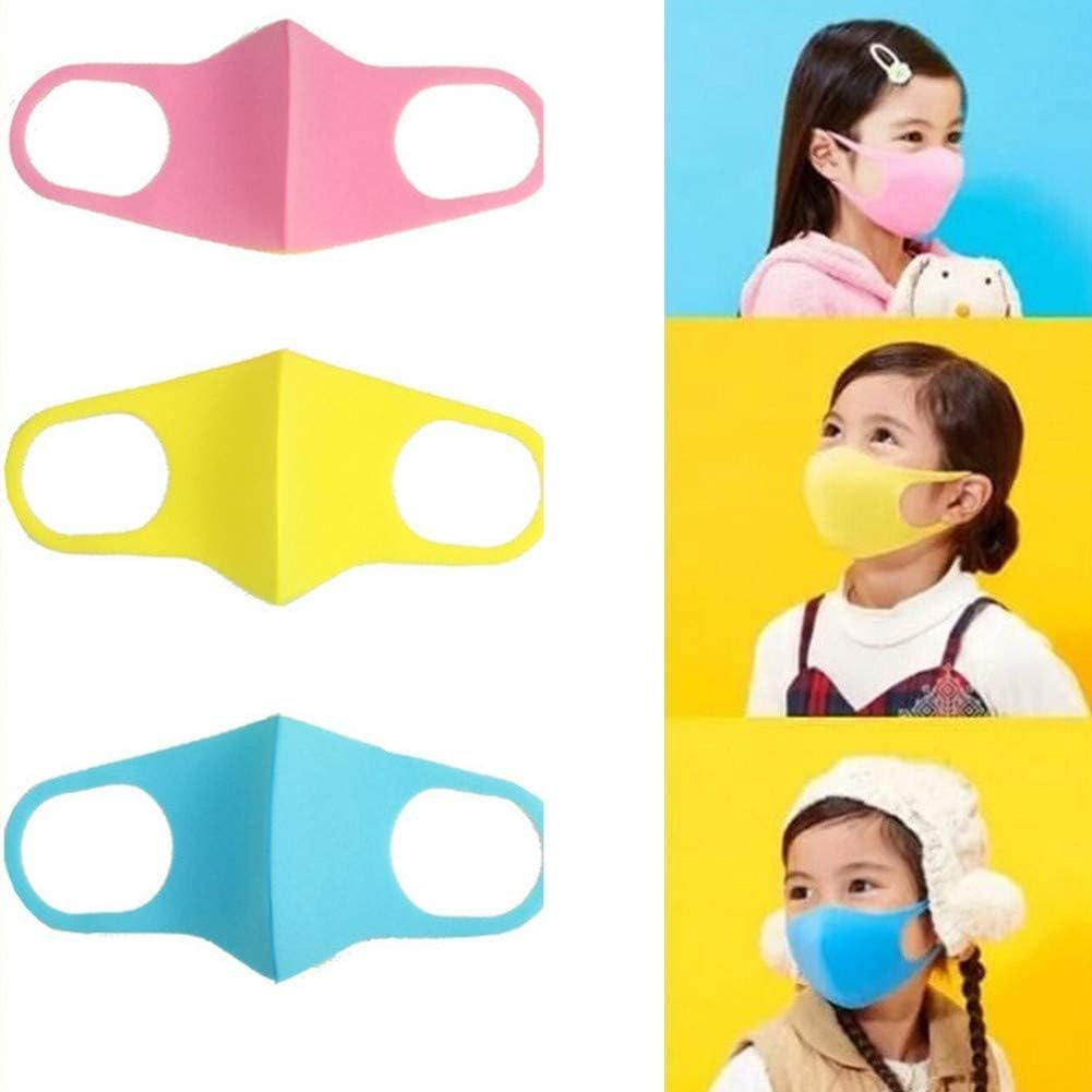 3 Pcs Kids Fold-flat Dust Masks, Children Reusable Anti-Pollution Smog PM2.5 Mask, Anti Dust Sponge Face Mouth Mask for Outdoor Activities Boys and Girls (A)