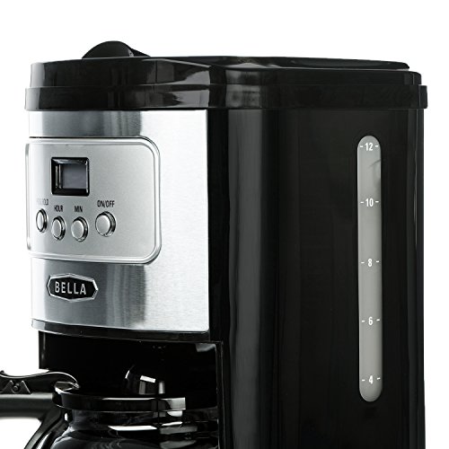 BELLA Classics 12 Cup Programmable Coffee Maker, Bold Brew Stainless