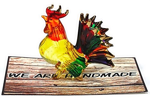 Handmade Chicken (Hen) Art Art Glass Blown Bird Animal Figurine - No.2
