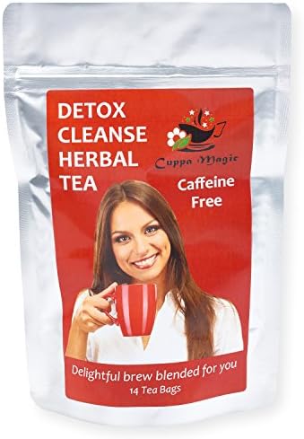 DETOX CLEANSE HERBAL TEA - Reduce: Bloating, Stomach Issues, Acid Reflux and Stress - Impressive Gentle Body Cleanse - Supports the Digestive System -100% Organic Decaf Tea - 14 Day
