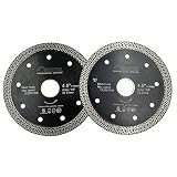 SHDIATOOL 4 1/2 Inch Mesh Turbo Diamond Saw Blade 2PCS Cutting Porcelain Tile Granite Marble Brick