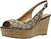 Coach Womens Ferry Peep Toe Casual Platform Sandals, Khaki/Chestnut, Size 10.0