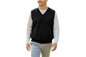 Akwa Men's V-Neck Golf Vest Lightweight Waterproof Pullover Sweater Wind-Resistant Layer Made in USA Performance Outerwear