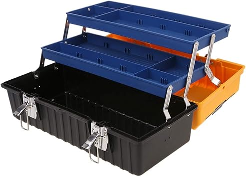 Caja de herramientas de plástico grande de 43,18 cm, 3 capas ...