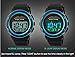 Fanmis Multi Function Alarm Stopwatch Digital LED Quartz Watch Solar Power Black Sports Watches (Blue)