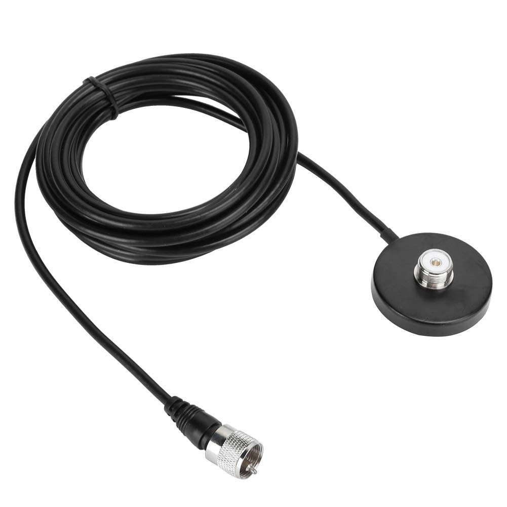 Vehicle Mobile Radio Antenna Magnetic Base for Car Radio,Sucker Magnet Mount Base Cable Connection Style W/5M(16.4ft) Coaxial Cable PL