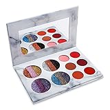 DE'LANCI Eyeshadows Palette Makeup,4 Creamy Mixed Glitter and 6 Matte Shades Insanely Pigmented Cosmetic Eye Shadows Set for Party and Daily Use