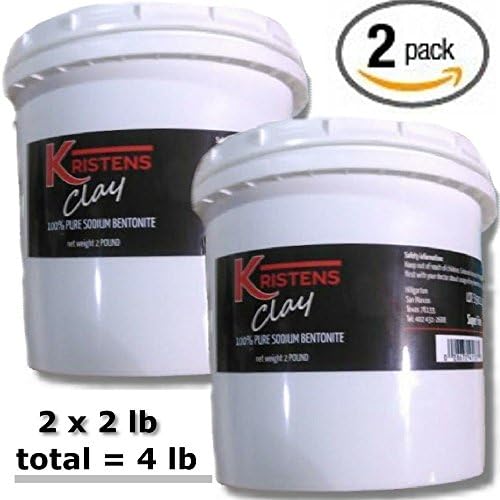 Two pack - 2x2lb (total 4 pounds) Kristens Clay - 100% Pure Sodium Bentonite
