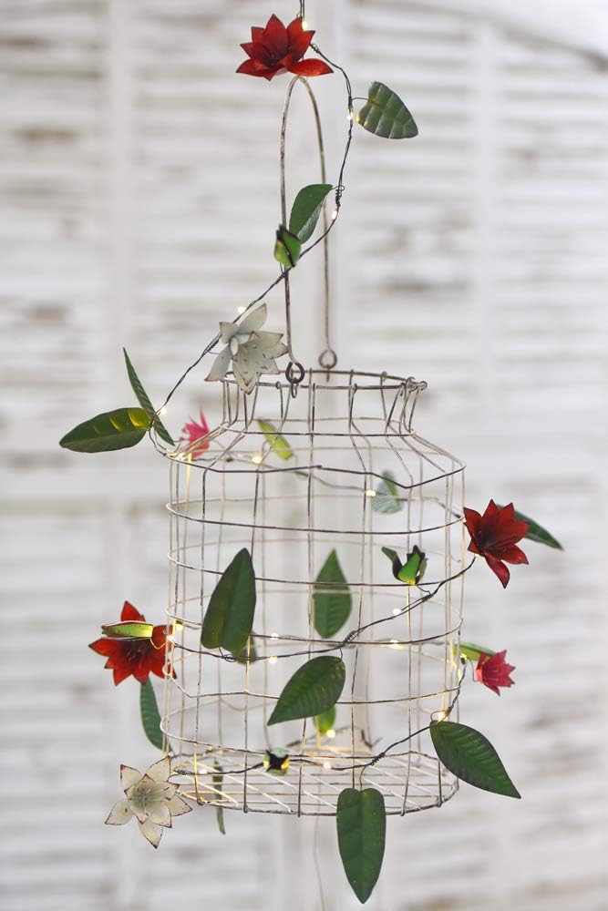 Metal Clematis Flower Light Chain