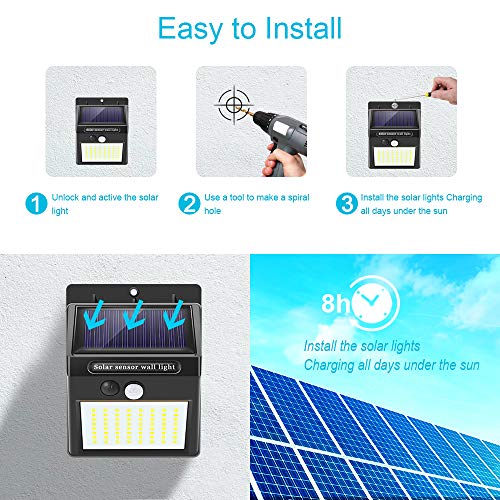 Innosinpo Solarlampen für Außen mit Bewegungsmelder,【Hohe Qualität 216LED-1000Lumen 2200mAh】 Solarleuchte Aussen Solar… – Bild 8