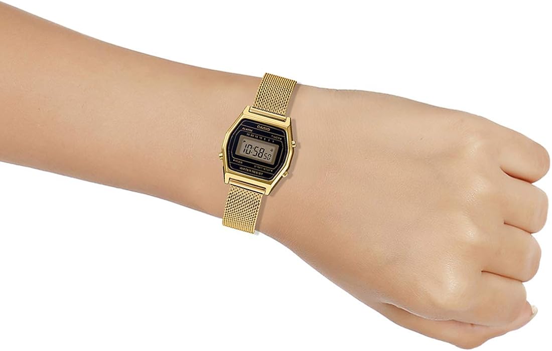casio gold mesh watch