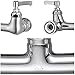 Aquaterior Chrome Double Handle Brass Pre-Rinse Commercial Wall-mount Faucet w/Pull Down Restaurant CUPC NSF ANSI