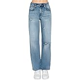 Wax Jean - Distressed Wide Leg Jeans - 90364