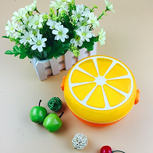 1KTon Salad BPA-Free Lunch Container with Large 2-Compartment Bento-Style Tray for Salad Toppings and Snacks and Built-In Reusable Fork For Children