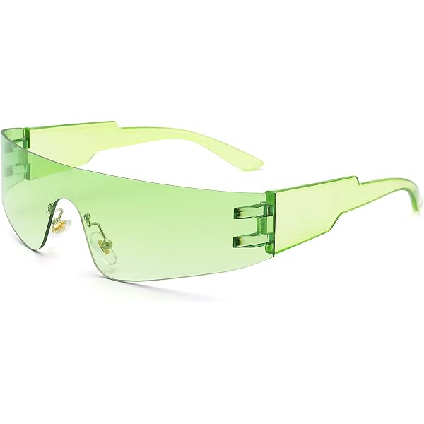 Metal Stud Flat Top Half Rim Sunglasses - Oversized Shield Racer Style With UV400 Protection