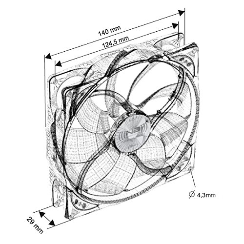 Noiseblocker NB-eLoop B14-2 140mm Bionic Loop Fan, 900RPM, 64.28CFM, 16.95dBA