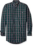 Wrangler Men's Big and Tall George Strait Black/Emerald One Pocket Long Sleeve Shirt