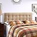 Modway Emily Tufted Button Linen Fabric Upholstered King Headboard in Beige