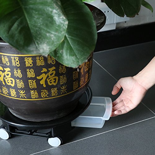 EPFamily 14Plant Caddy with Wheels Potted Plant Stand Round Flower Pot