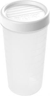 TATAY Twist 0.6 L Food Container with Screw-Top Lid White 8.5x8.5x16.5 cm