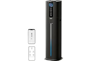 KZF 9L Smart Humidifiers for Bedroom Large Room, 2.3Gal Cool Mist Top Fill Diffuser App & Remote Control, 3 Mist Modes, Quiet