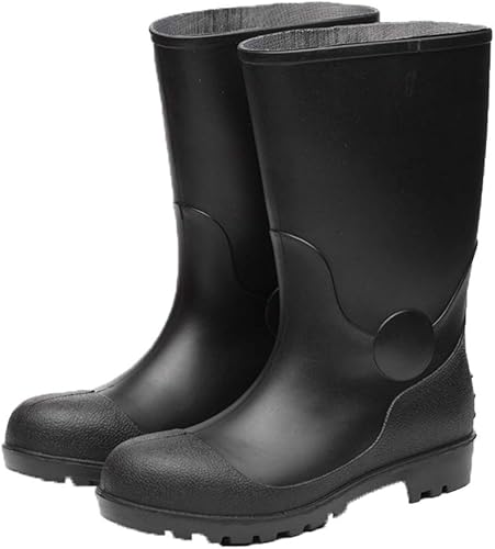 Amazon Yybo レインシューズ スノーブーツ メンズ 防寒 雪つり ガーデニング 滑らない 軽量 ミドル丈 防滑 スニーカー 雨靴 Pvc製 滑りにくい 無地 雨具 完全防水 かっこいい アウトドア 長靴 ブーツ シューズ Yybo レインシューズ