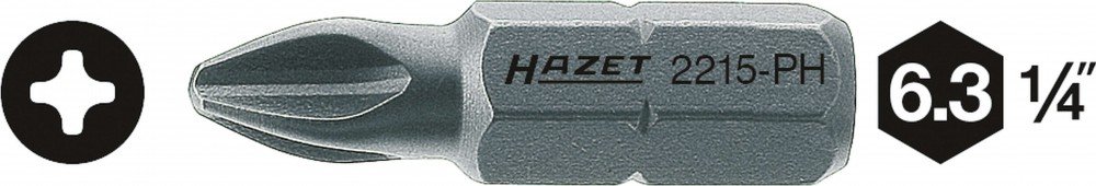 HAZET 2215-PH2 25 mm Cross Recess Profile PH Bit - Multi-Colour