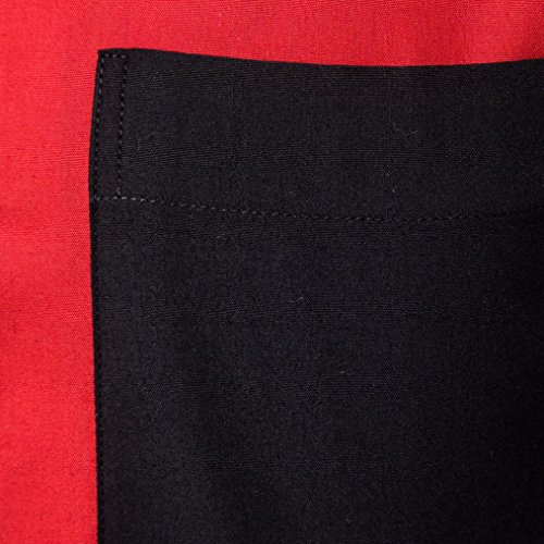 Sumen Men's Button Down Dress Shirts Patchwork Color Block Casual Long Sleeve Blouse (L, Black) - Thumbnail 2