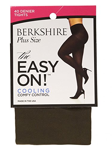Berkshire Women's Plus Size the Easy On 40 Denier Tights, NU Brown, 1X-2X