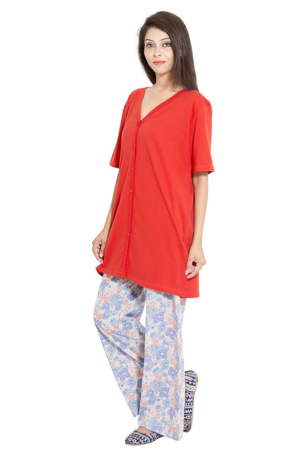 forever9teen solid top & printed bottom night set(1ss16-0226-ns1)