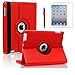 AiSMei Case for 9.7-Inch iPad 5th (2017)/ iPad 6th (2018)/ iPad Air (2015), Rotating Protective Case Cover w/Auto Wake/Sleep Function,Red